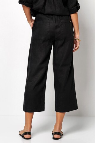 TONI Wide leg Broek in Zwart