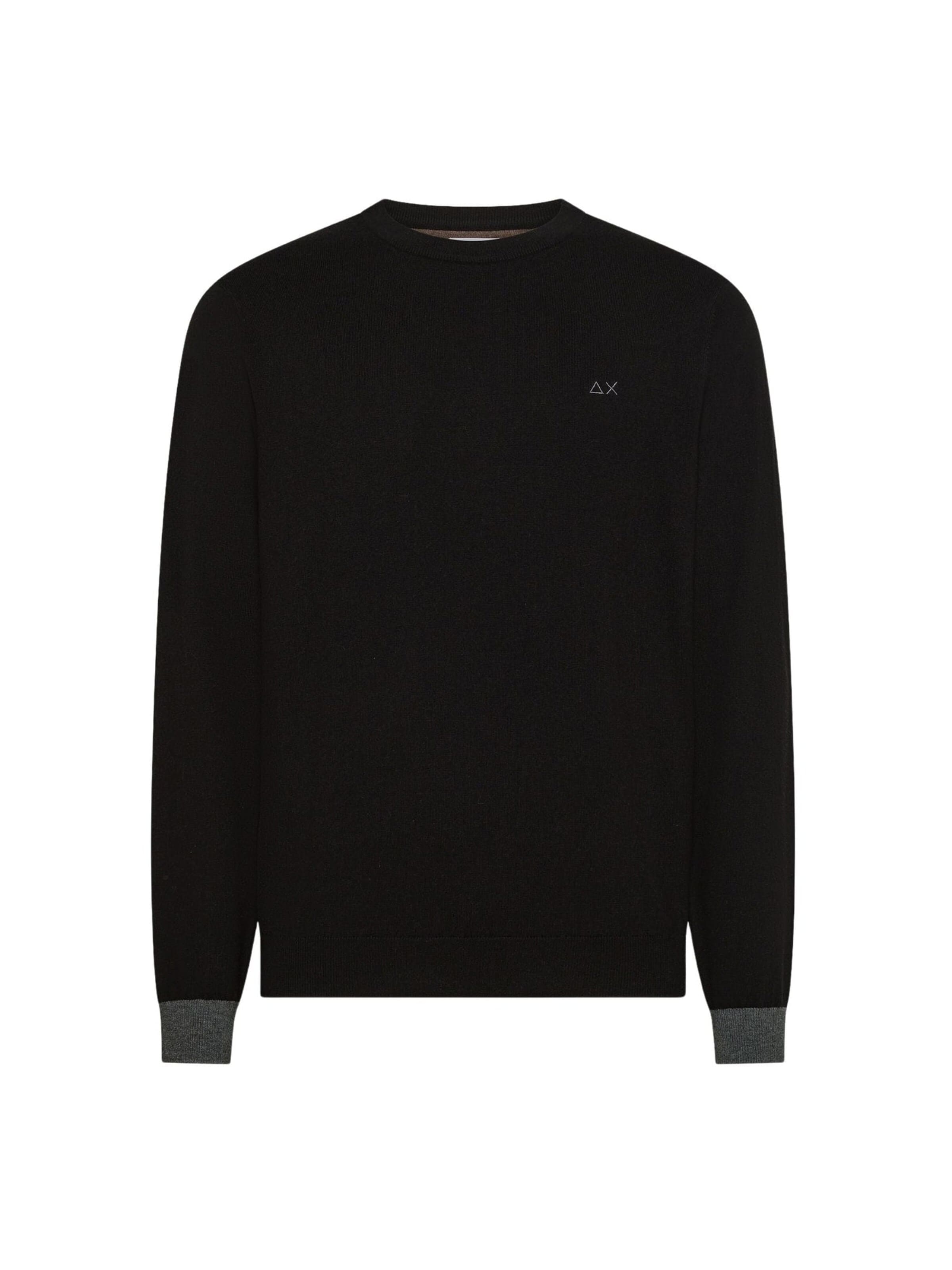 Pull-over 'Black wool and cotton crewneck sweater' SUN68 en noir : devant