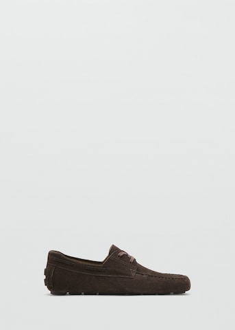MANGO MAN Lace-Up Shoes 'Driver' in Brown
