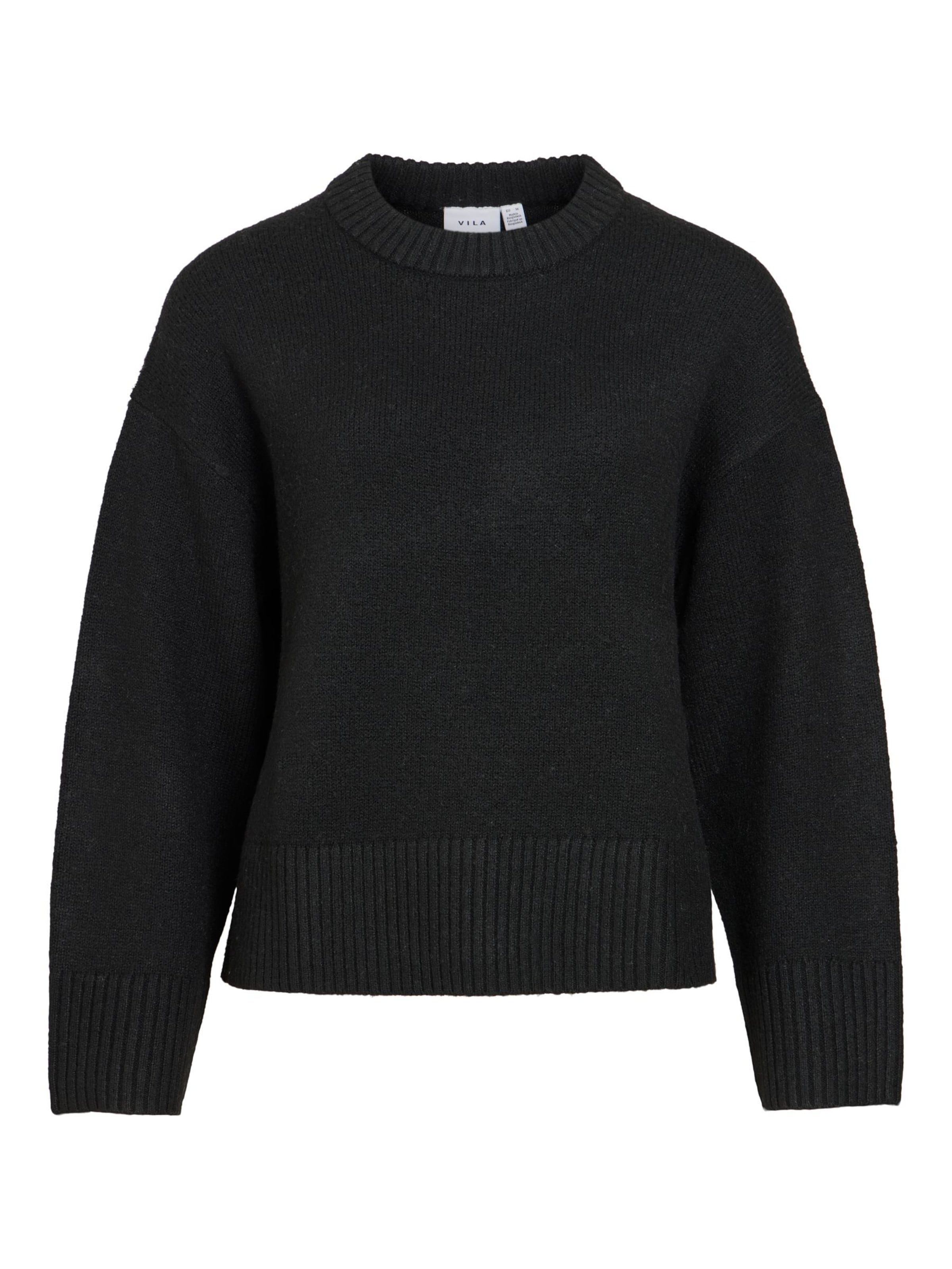VILA Sweater 'VISia' in Black: front