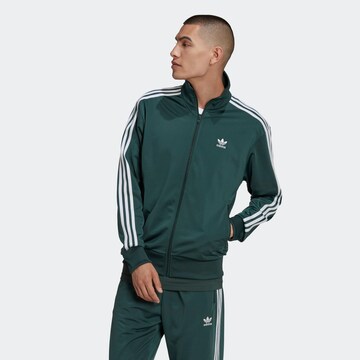 ADIDAS ORIGINALS Zip-Up Hoodie 'Adicolor Classics Firebird' in Green: front