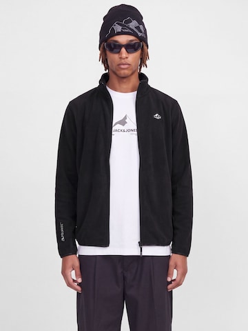 Giacca di pile di JACK & JONES in nero: frontale