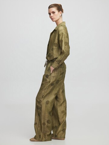 Ipekyol Wide leg Broek 'Jacquard' in Groen