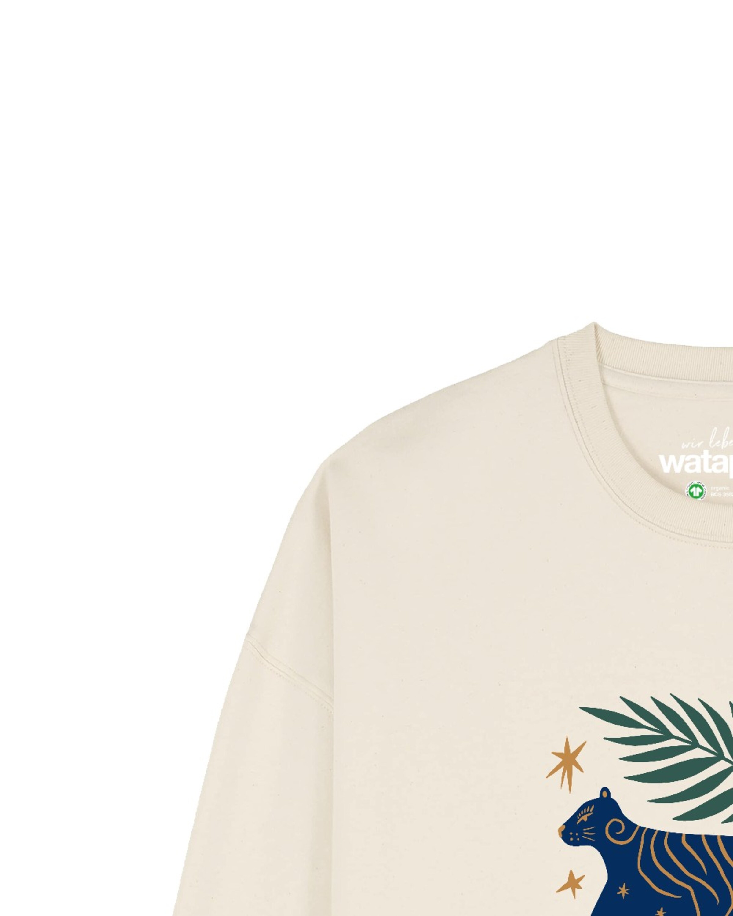 Watapparel Sweatshirt 'Love and flex ' in Beige