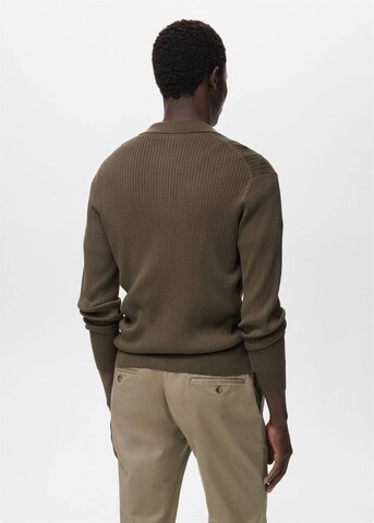 MANGO MAN Knit Cardigan 'London' in Green