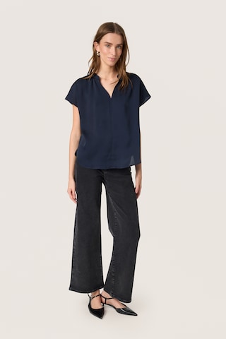 SOAKED IN LUXURY - Blusa 'SLParis' em azul
