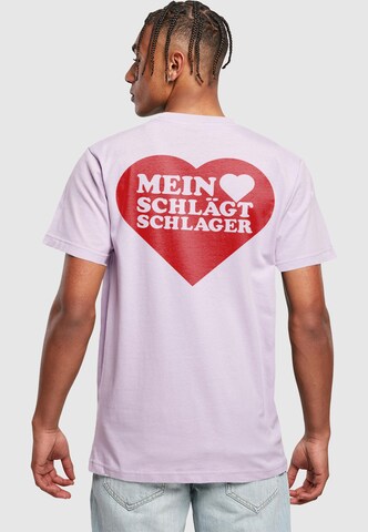 Merchcode Shirt 'MHSS' in Lila: voorkant