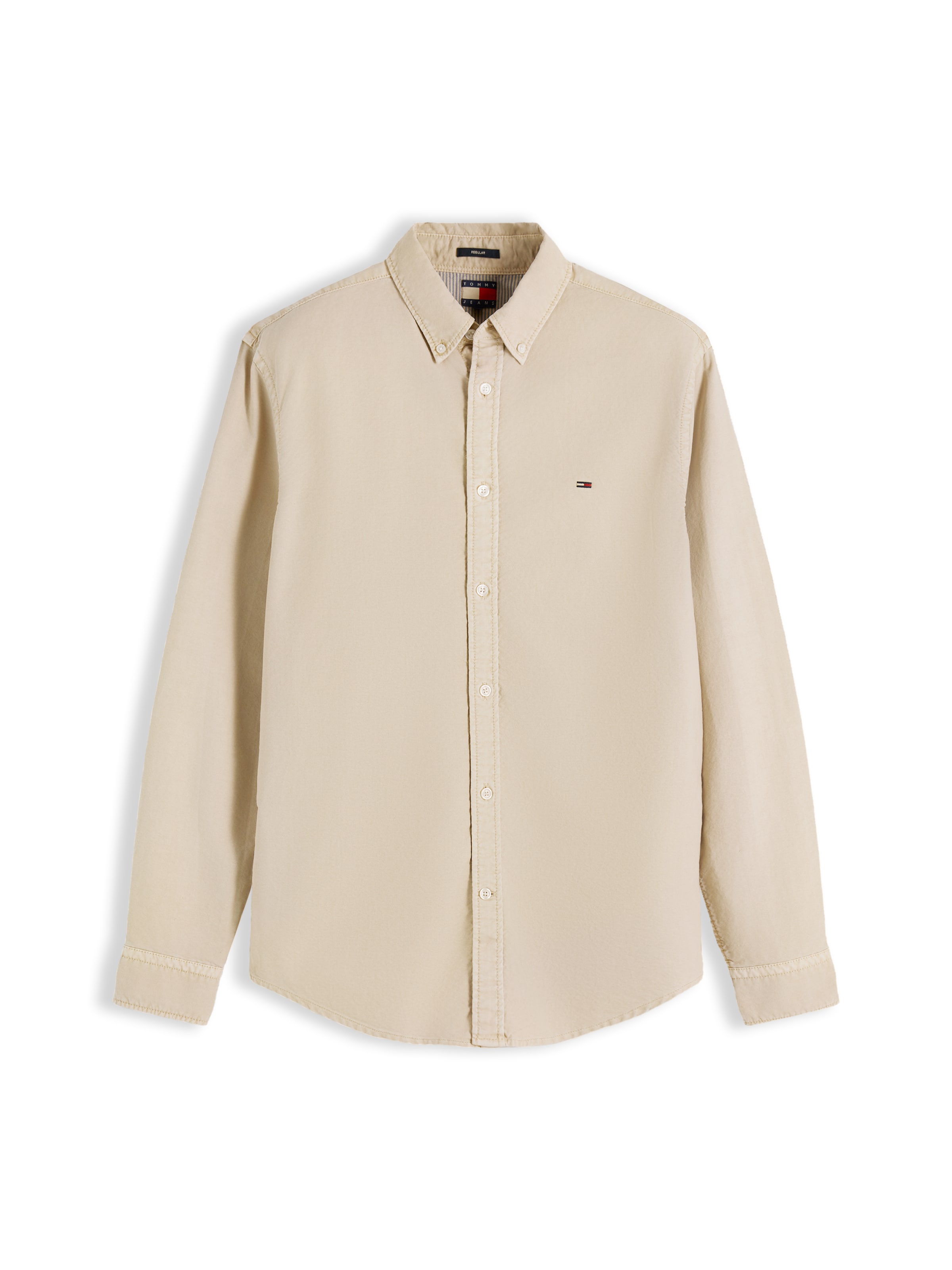 Tommy JeansRegular Fit Košulja - bež boja: prednji dio