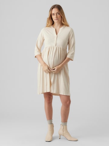 Robe-chemise 'Evi Lia' MAMALICIOUS en beige