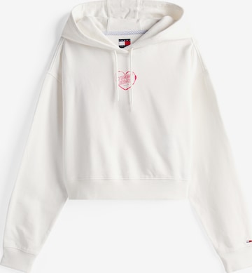 Tommy Jeans Суичър 'HEART' в бяло: отпред