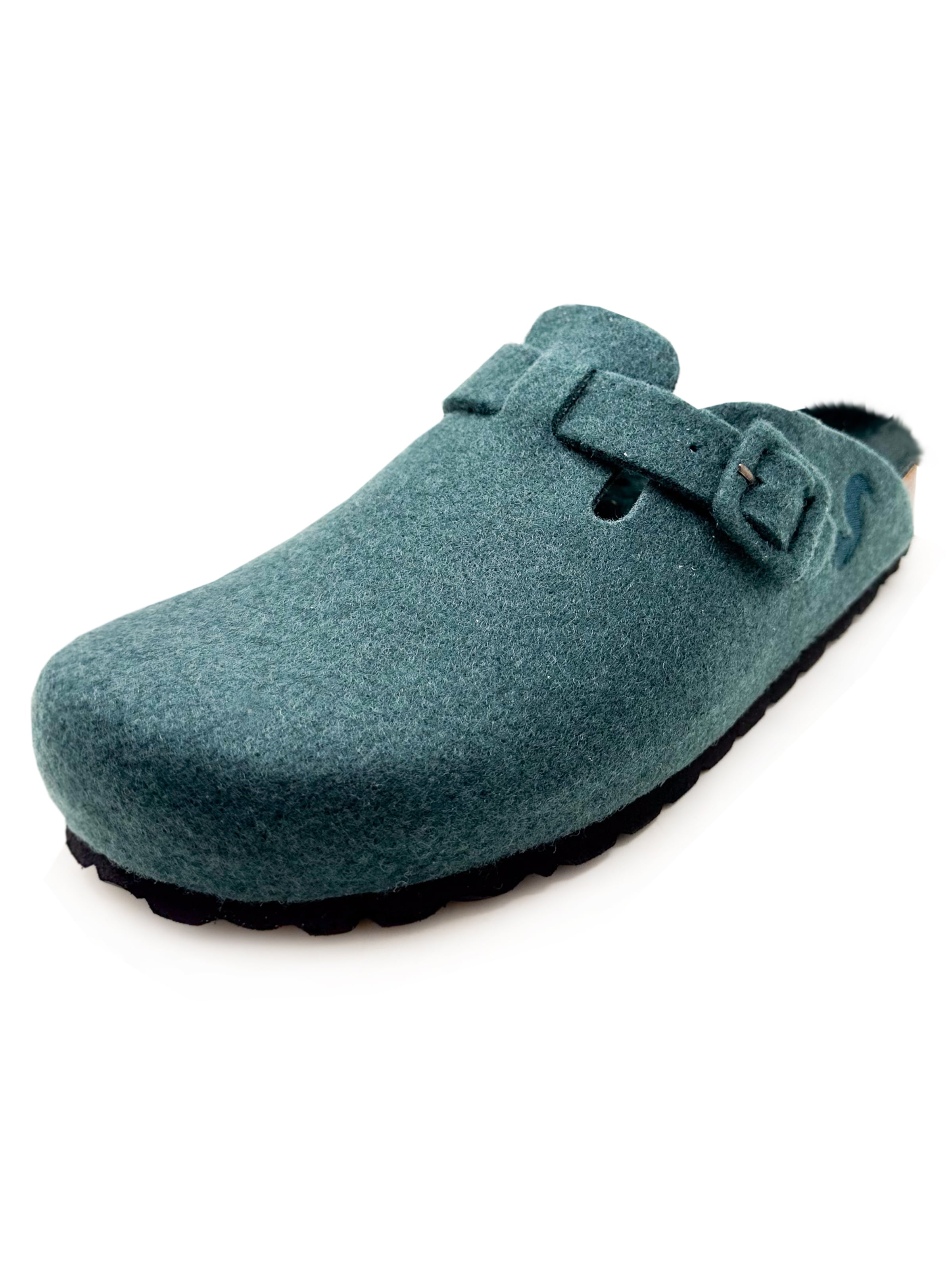 thies Clogs 'thies 1856 ® Recycled PET Buckle Clog' in Green: front
