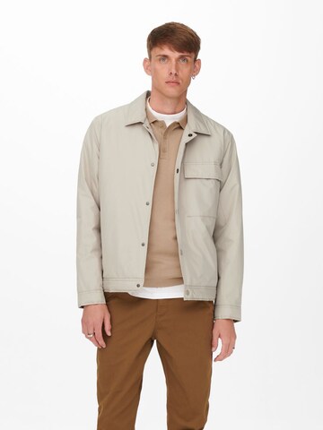 Only & Sons Between-Season Jacket in Grey: front