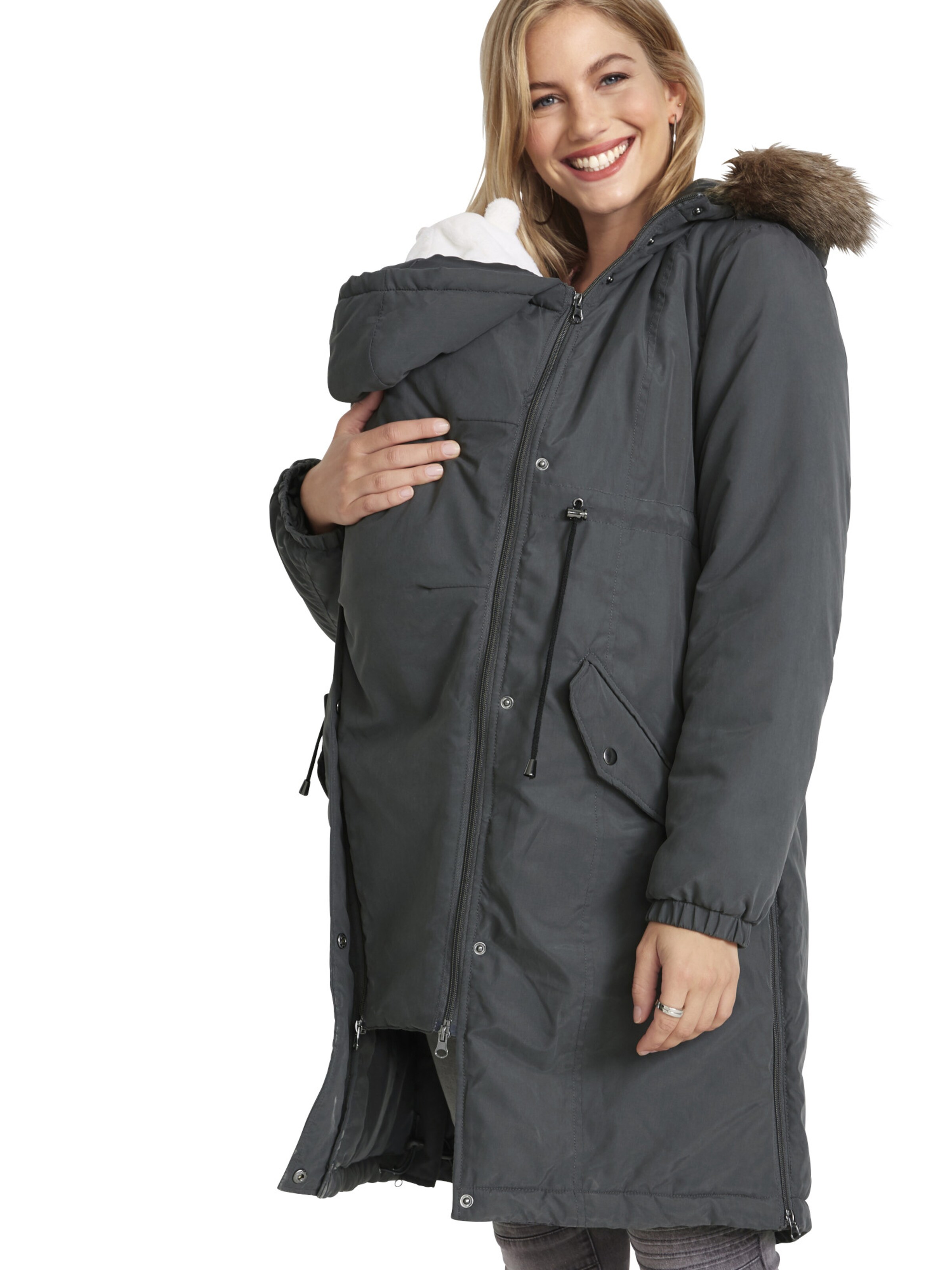 bonprix Zimná parka - Sivá: predná strana