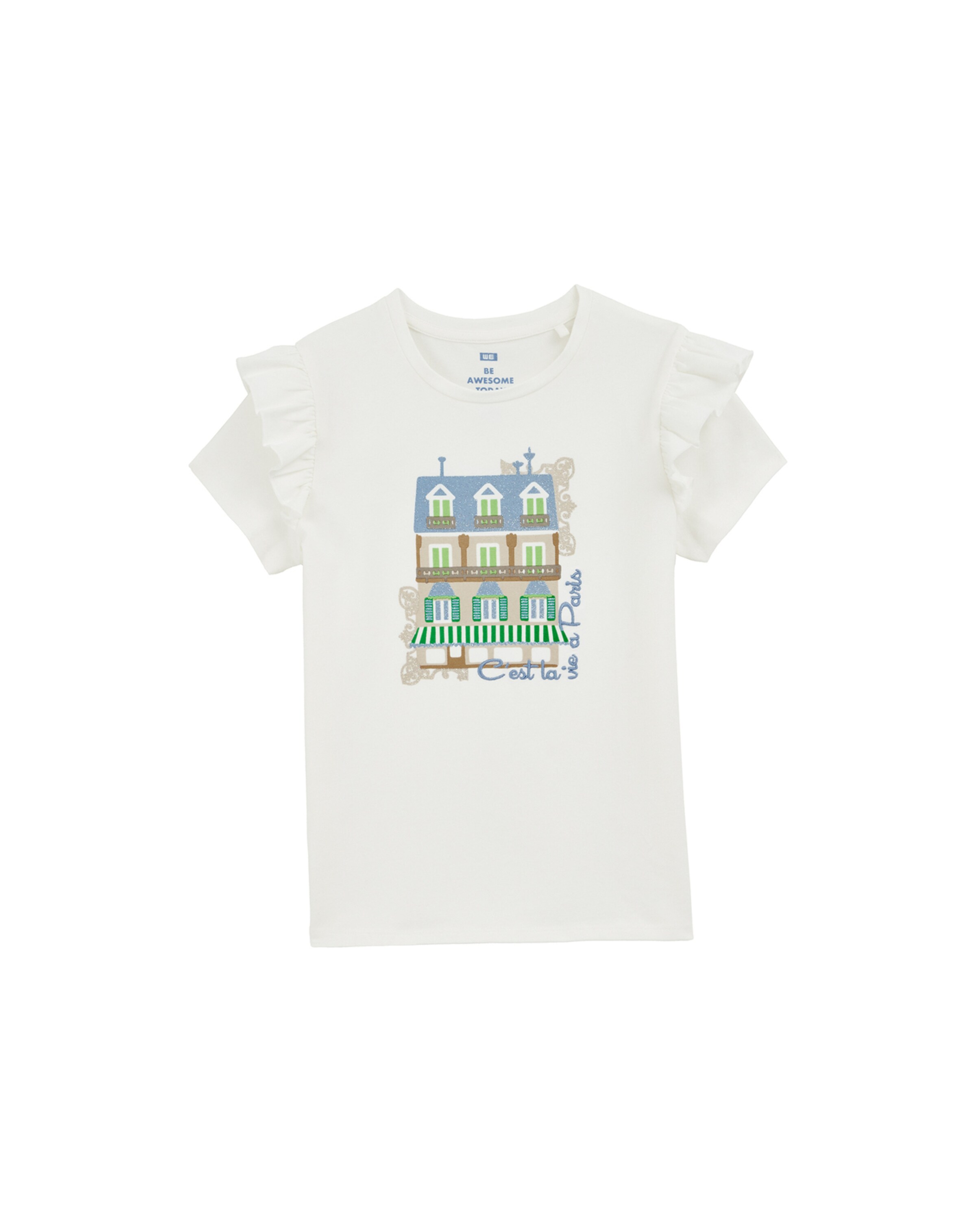 Tricou de la WE Fashion pe alb: față