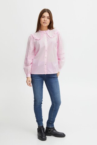 PULZ Jeans Langarmbluse 'Olivia' in Pink