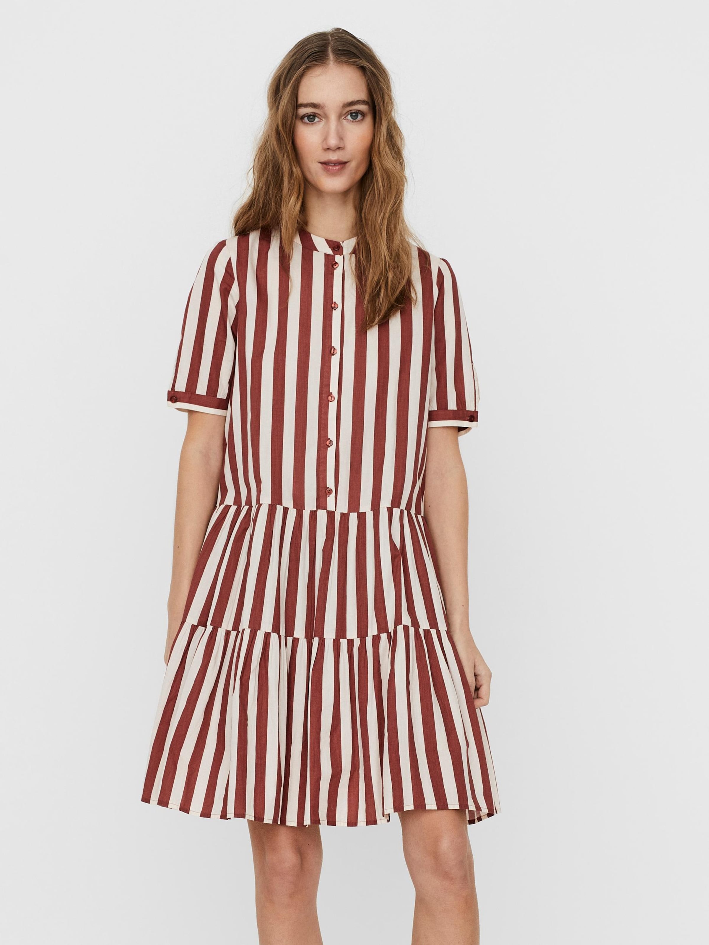 VERO MODA Shirt Dress Delta in Auburn ABOUT YOU