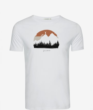 T-Shirt 'Nature Forest Happy' GREENBOMB en blanc : devant