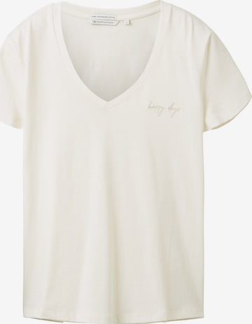 T-shirt TOM TAILOR DENIM en blanc : devant