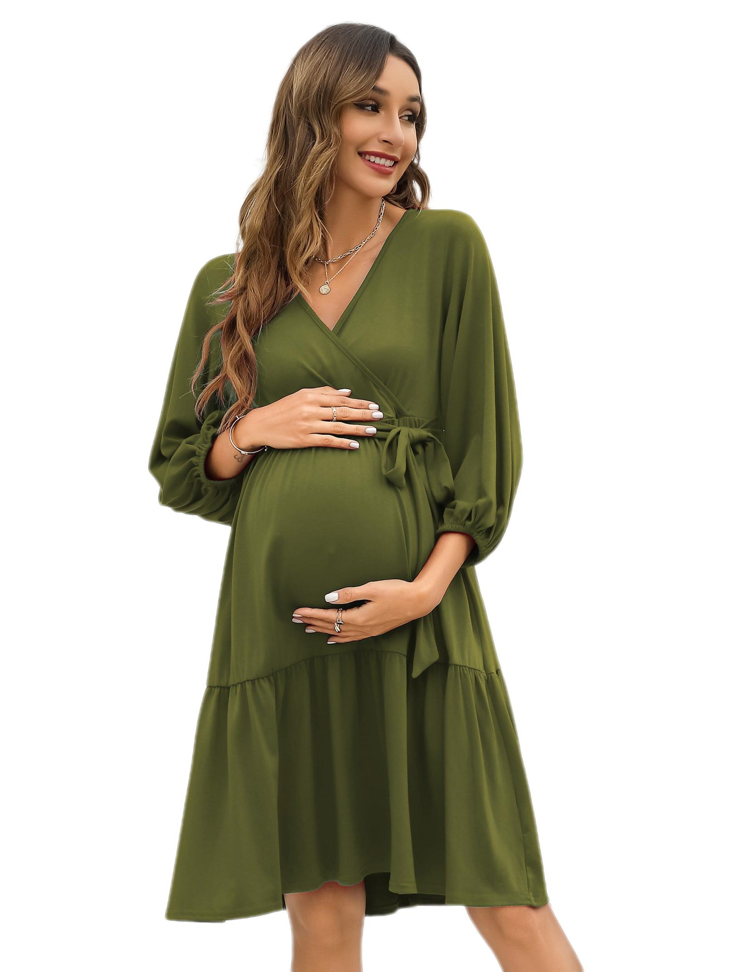Yesfashion Dress in Green: front