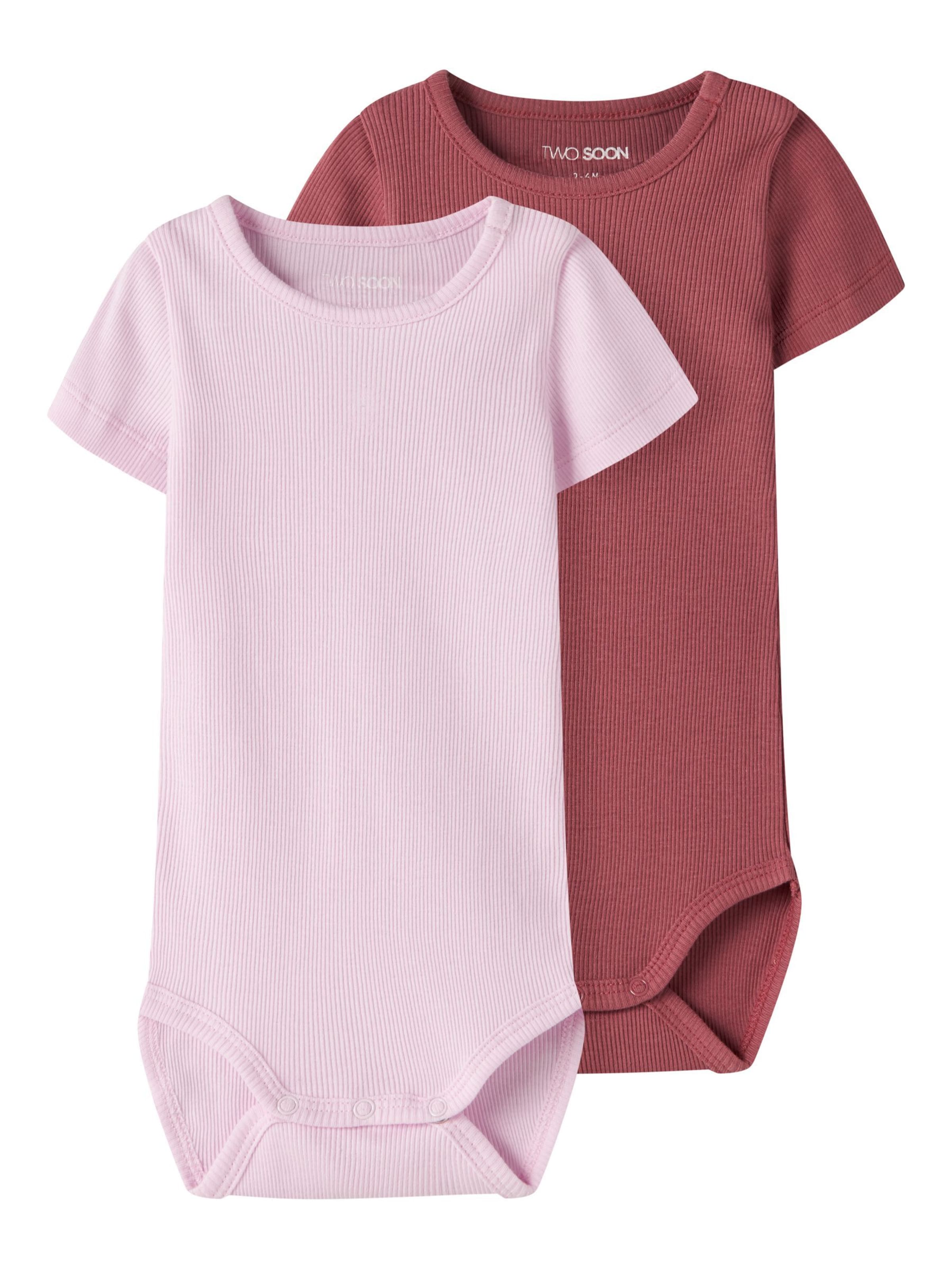 Tutina / body per bambino di TWO SOON in rosa: frontale