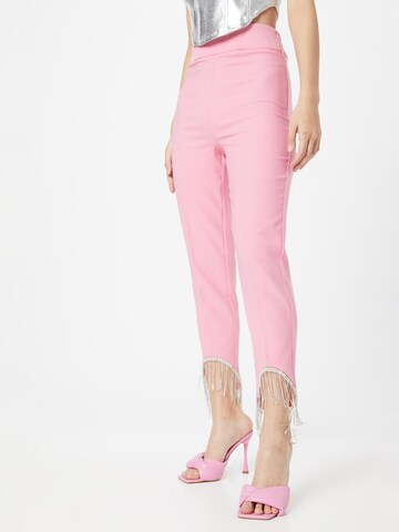 Trendyol Liibuv Püksid, värv roosa: eest vaates
