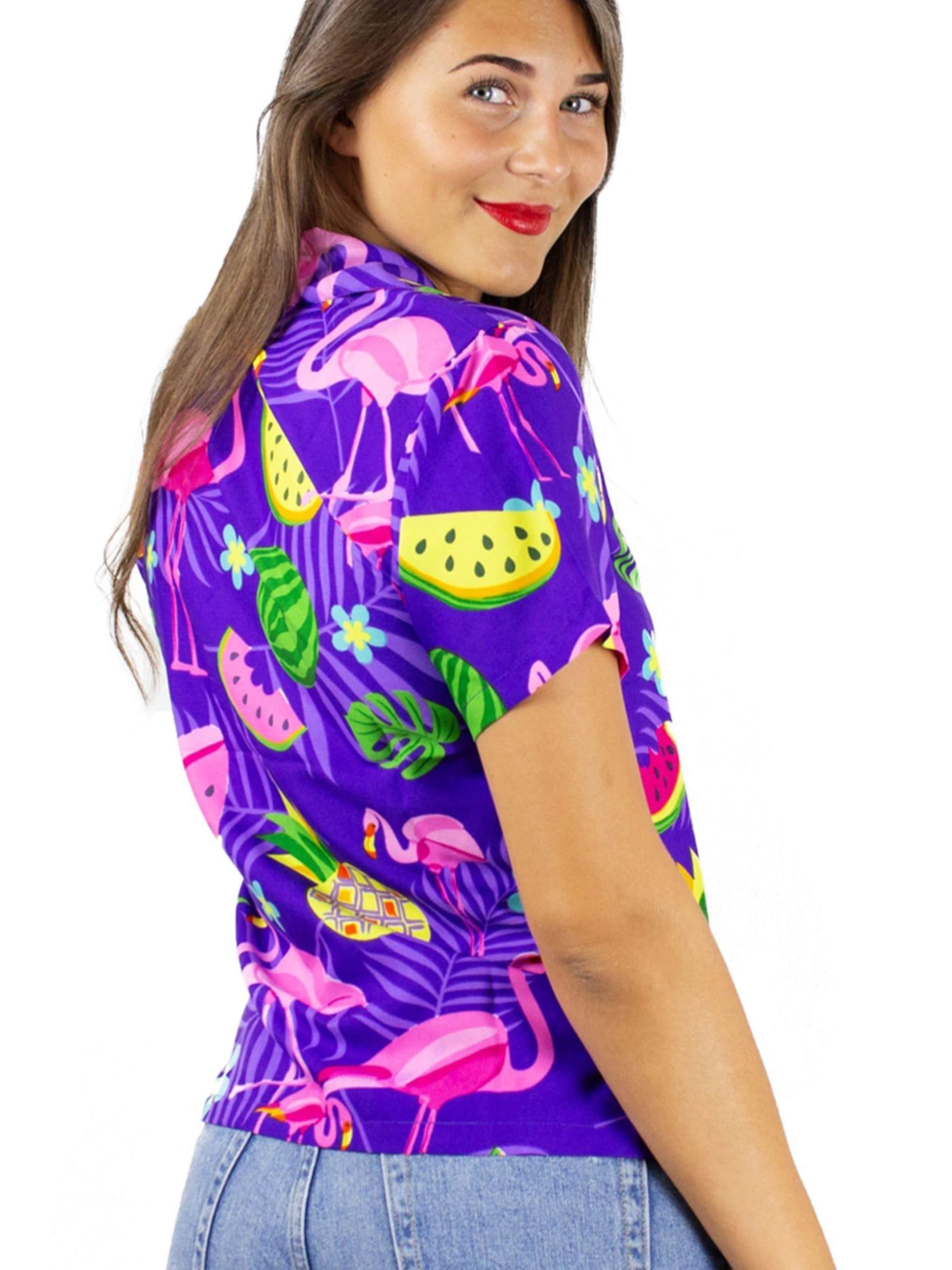 King Kameha Bluse 'Flamingo Melone'‌ in Lila