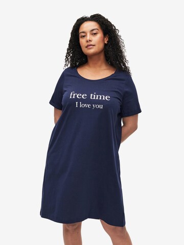 Zizzi - Camiseta de noche 'MALLY' en azul: frente