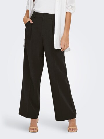 ONLY Wide leg Pleat-Front Pants 'Tate-Abba' in Brown: front