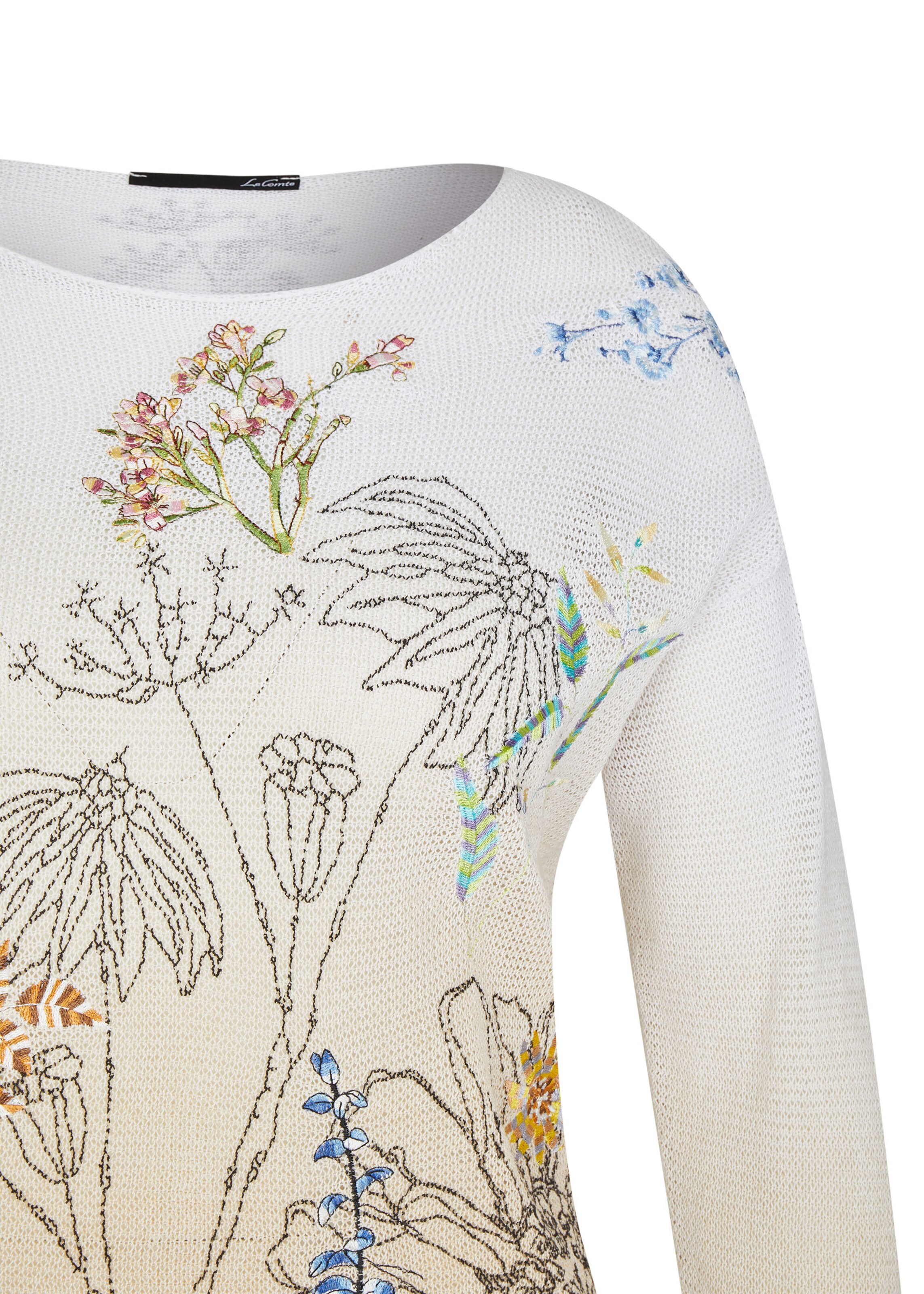 Lecomte Pullover mit geblümtem Strick-Muster und langen ...