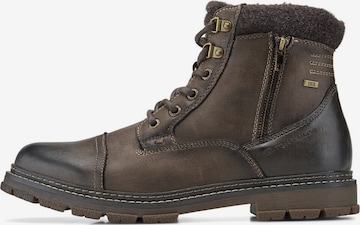 TOM TAILOR Lace-Up Boots in Brown: front