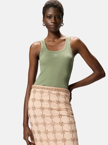 PINKO Top 'PINKO CALCOLATORE CANOTTIERA COSTINA COTONE LOGO METAL canotta'‌‌‌ in Grün: Vorderseite