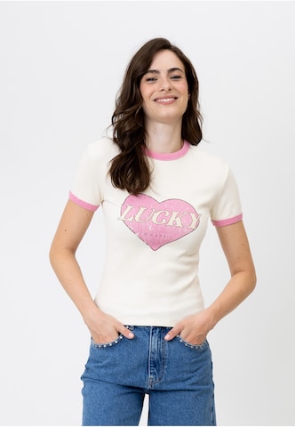 OH APRIL Shirt 'Lucky Heart' in White: front