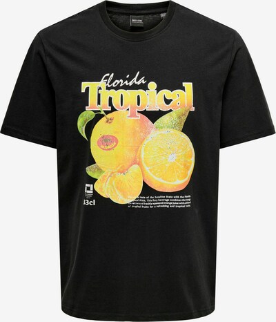 Only & Sons T-Shirt 'COAST' in gelb / hellgrün / schwarz / offwhite, Produktansicht