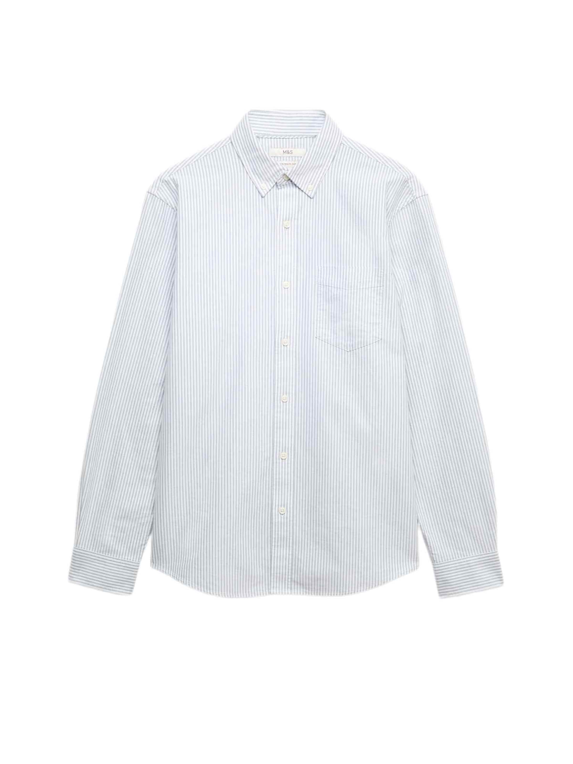 Marks & Spencer Regular fit Button Up Shirt in Blue: front