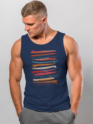 Neverless Shirt 'Surf Boards South' in Blue