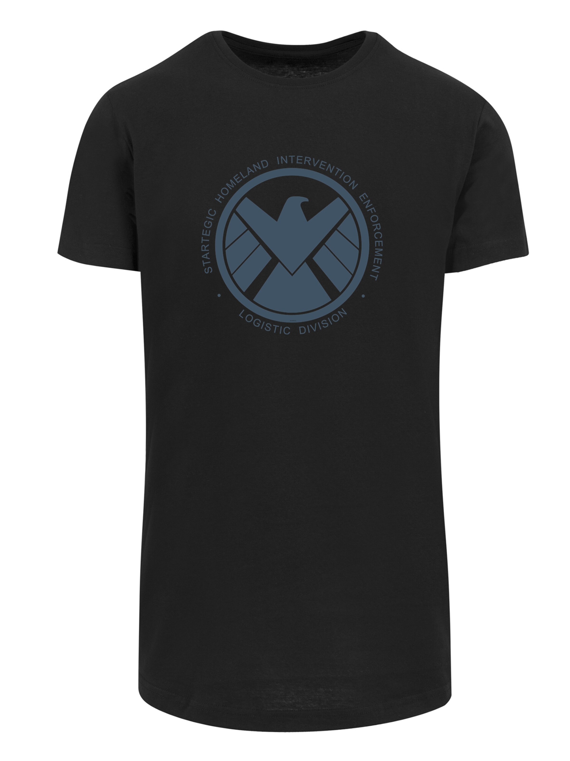 F4NT4STIC Shirt 'Marvel Avengers Agent Of S.H.I.E.L.D. Logistics Division' in Zwart: voorkant