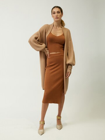 Influencer Strickjacke in Beige