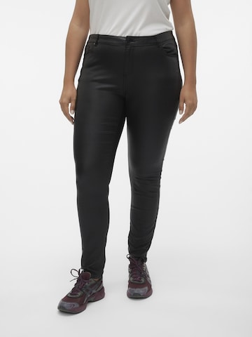 Vero Moda Curve Skinny Broek 'JUDY' in Zwart: voorkant