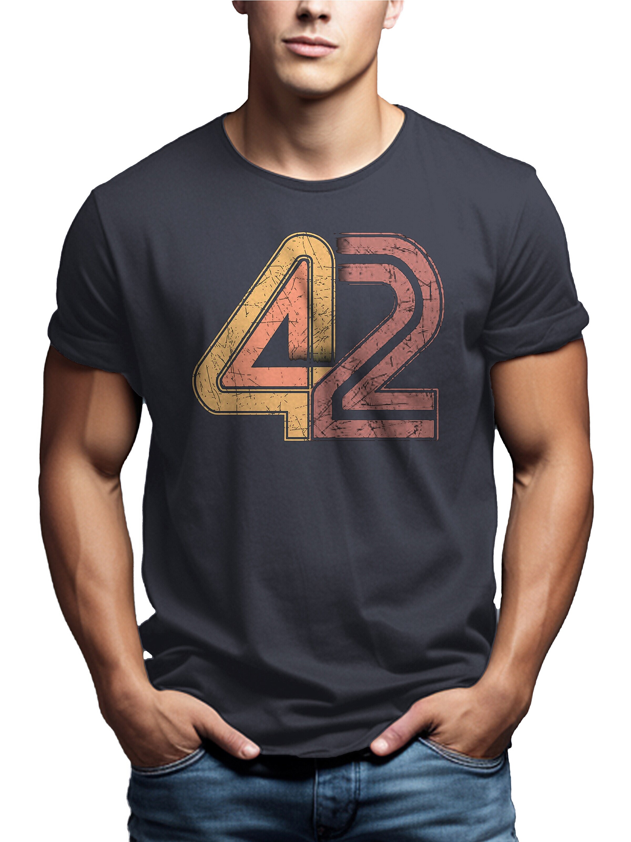 MAKAYA Shirt '42 The Answer' in Grey: front