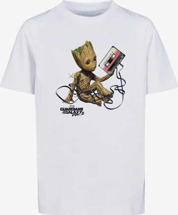 ABSOLUTE CULT Shirt 'Guardians Of The Galaxy Vol2 - Groot Tape' in Wit: voorkant