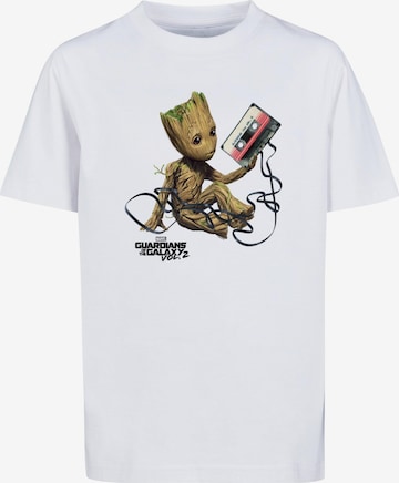 ABSOLUTE CULT Shirt 'Guardians Of The Galaxy Vol2 - Groot Tape' in Wit: voorkant