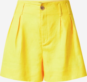 Banana Republic Normální Kalhoty se sklady v pase – žlutá: přední strana