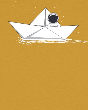 watabout.kids Shirt 'Astronaut In Paper Boat' in Yellow