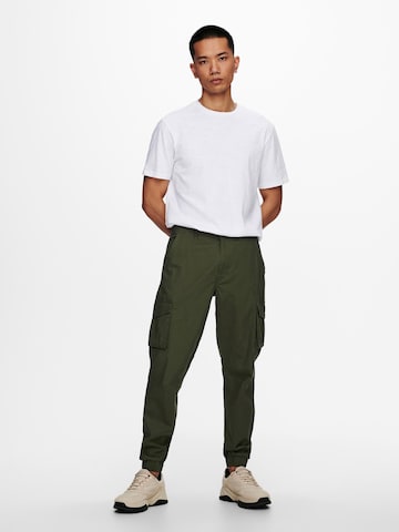 Only & Sons Tapered Gargohousut 'Mike' värissä vihreä