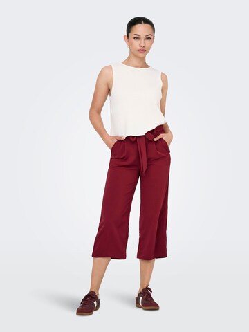 ONLY Wide leg Bandplooibroek 'ONLNova' in Rood