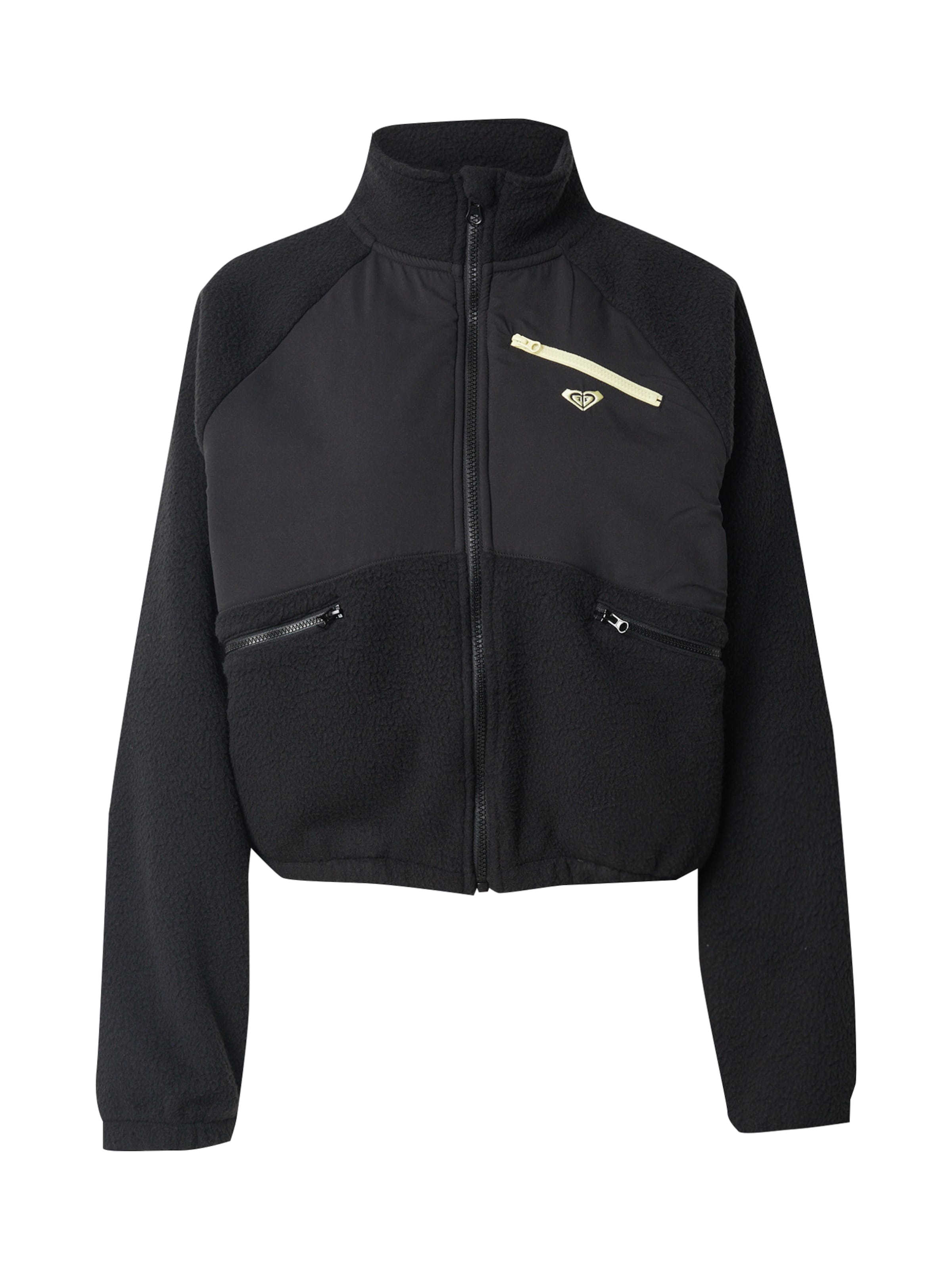 ROXY Fleecová mikina 'Waves Of Warmth Explorer' – černá: přední strana