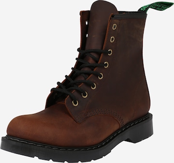 Solovair Lace-Up Boots '8 Eye Derby' in Brown: front