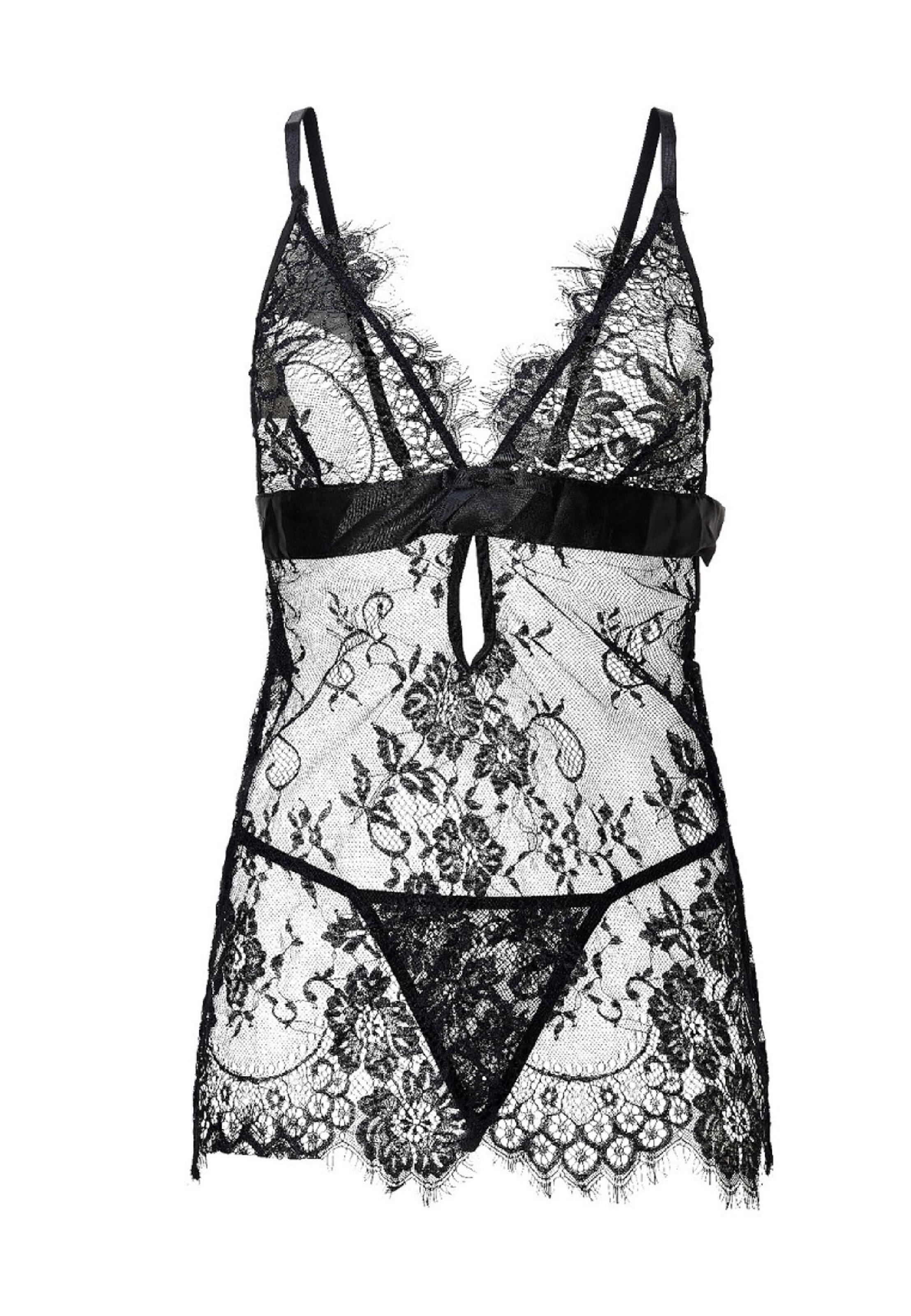 LingaDore Negligé in Zwart: voorkant