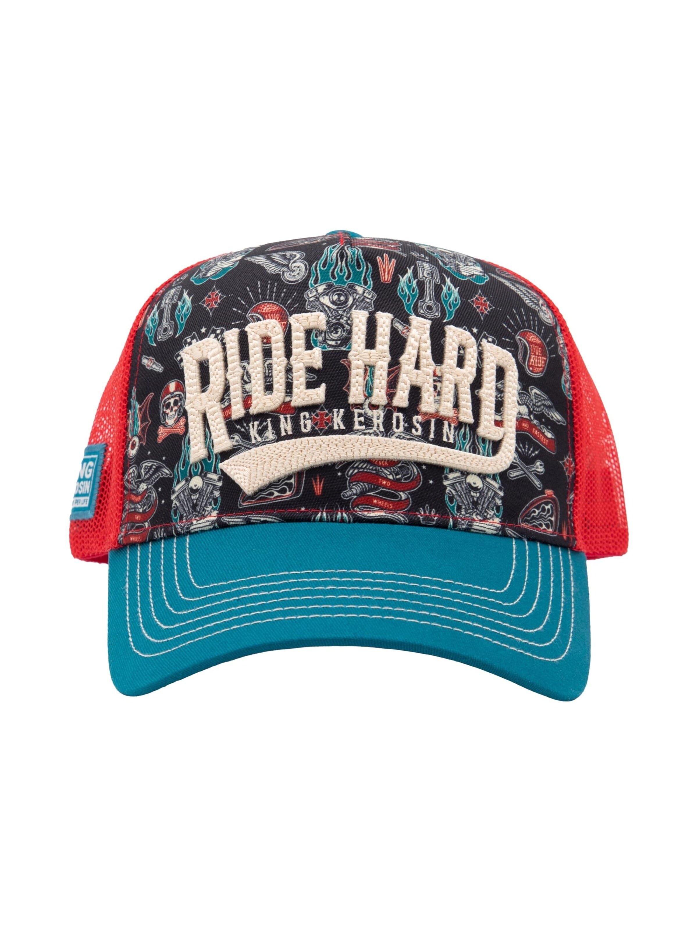 King Kerosin Cap 'Ride Hard'‌‌‌‌‌ in Blau: Vorderseite