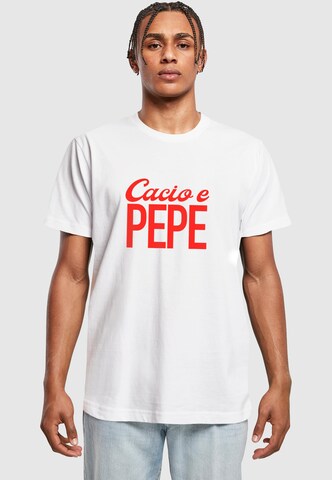 T-Shirt 'Cacio Pepe' Mister Tee en blanc : devant